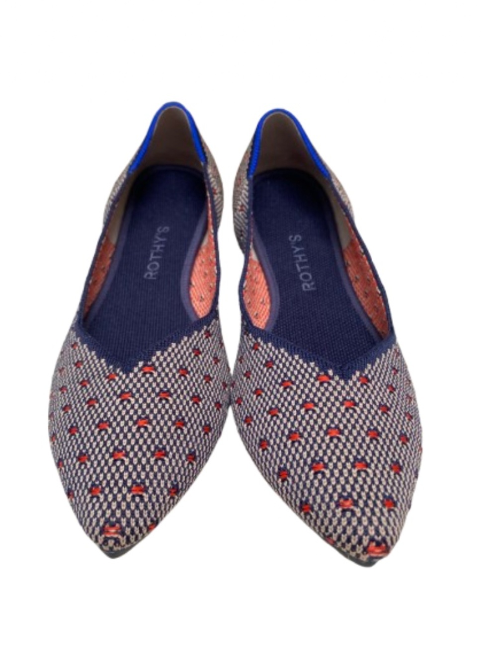 ✨NWOB✨ Rothy’s Limited Edition The Point in Coral Dots Flats Size 10